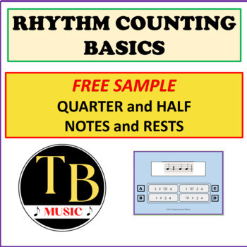 Preview of RHYTHM COUNTING BASICS QUARTER & HALF NOTES & RESTS SAMPLER