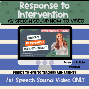 Preview of FREE RTI for Speech Therapy/Articulation- /s/ HOW to VIDEO