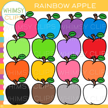 Preview of FREE Rainbow Apple Clip Art