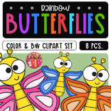 FREE Rainbow Butterfly Clipart Set | Teach and Sip