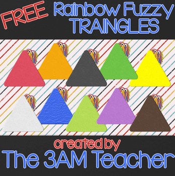 Preview of FREE Rainbow Fuzzy Triangles: Digital Clip Art