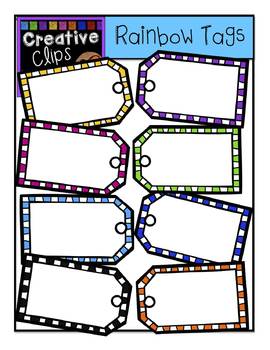 Preview of FREE Rainbow Gift Tags {Creative Clips Digital Clipart}
