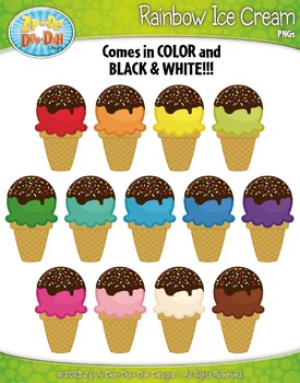 Preview of FREE Rainbow Ice Cream Clipart {Zip-A-Dee-Doo-Dah Designs}
