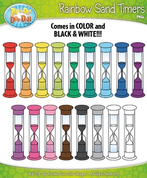 Preview of FREE Rainbow Sand Timers Clipart {Zip-A-Dee-Doo-Dah Designs}