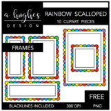FREE Rainbow Scalloped Frames Clipart