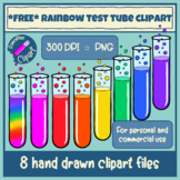 FREE Rainbow Test Tube Clipart Set