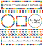 FREE Rainbow Watercolor Border Clip Art