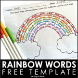 FREE Rainbow Words Template: Sight Word and Spelling Words