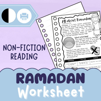 Preview of FREE Ramadan non-fiction reading comprehension and text features printable