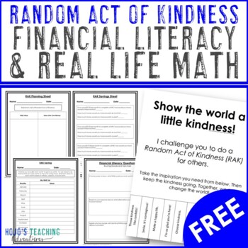 Preview of Random Acts of Kindness Financial Literacy & Real Life Math | World Kindness Day