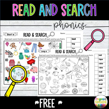 Preview of FREE* Read & Search/Find Hidden Picture Puzzles - Long/Short Vowels