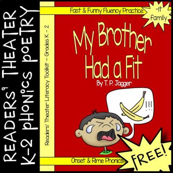 Preview of FREE Readers' Theater Onset & Rime Phonics Poem & Activities (Grades K, 1, 2)