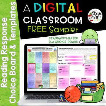 Preview of FREE Reading Choice Board & Templates for Response to Reading Digital