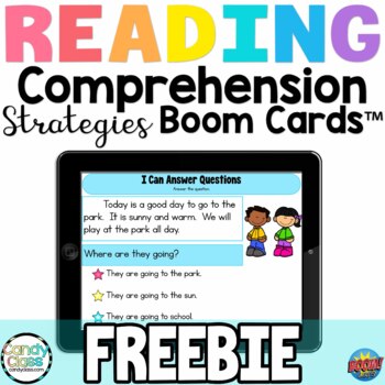 Preview of FREE Reading Comprehension Boom Card Games Digital Reading Passages & Strategies