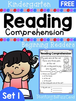 Preview of FREE Kindergarten Reading Comprehension Passages (SET 1)