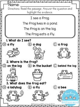 free reading comprehension for early reader by teaching biilfizzcend