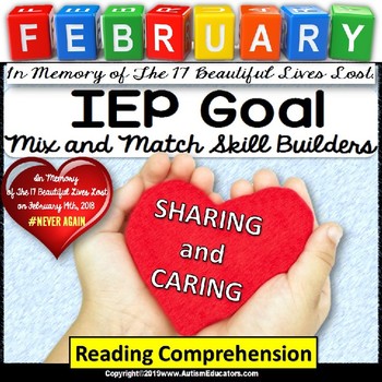 Preview of FREE Reading Comprehension IEP GOAL SKILL BUILDER for Autism and Special Ed