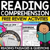 FREE Reading Comprehension Passages and Questions 3rd 4th 