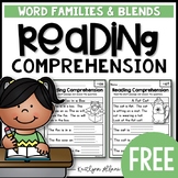 FREE Reading Comprehension Passages - Word Families & Blends