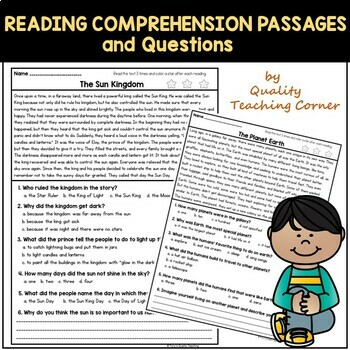 Preview of FREE 2nd-3rd Grade Reading Comprehension Passages and Questions