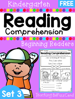 Preview of FREE Kindergarten Reading Comprehension (SET 3)