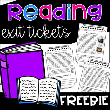Preview of FREE Reading Exit Tickets Assessments Fiction and Informational