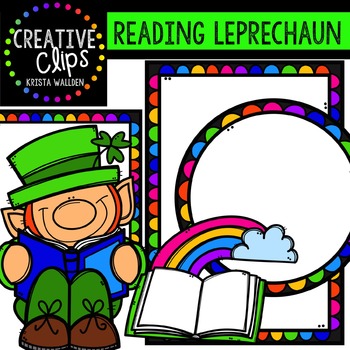 Preview of FREE Reading Leprechaun {Creative Clips Digital Clipart}