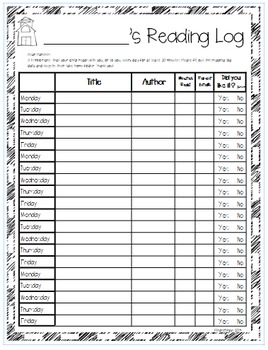 FREE Reading Log by KinderBrays | TPT