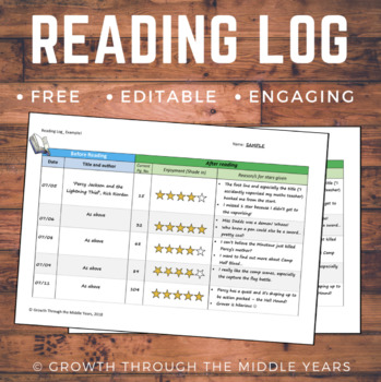 Preview of FREE Reading Log