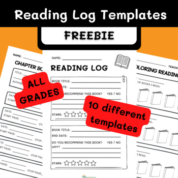 Preview of FREE Reading Log and Data Tracking Chart Templates - ALL AGES