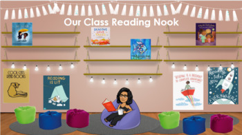 Preview of FREE Reading Nook Room Template for Bitmoji Classroom
