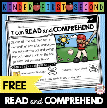 Preview of FREE Reading Passage with Comprehension Questions - First Grade - Kindergarten