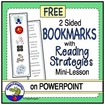 Preview of FREE Reading Strategies Bookmarks and PowerPoint Minilesson