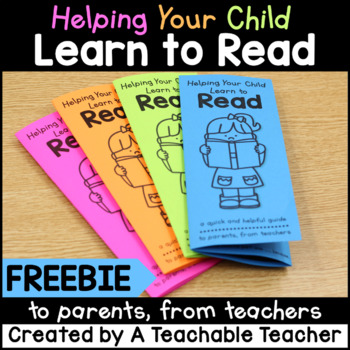 Preview of FREE Reading Tips Brochure to Parents from Teachers