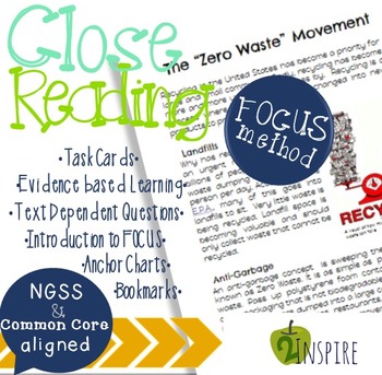 Preview of FREE Recycling Close Reading Evidence and Text-Dependent Packet