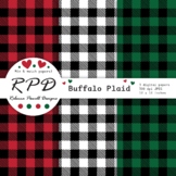 Free Buffalo Plaid Digital Paper Set, Red, Green & Black B