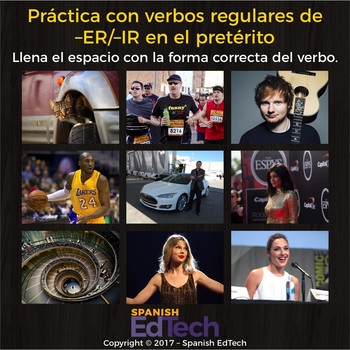 Preview of FREE Regular Spanish ER and IR Verbs Practice (Preterite Indicative)