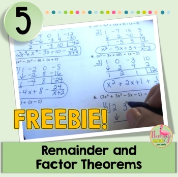 Preview of Remainder and Factor Theorems Freebie