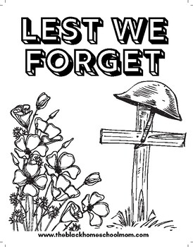 Preview of FREE- Remembrance Day| Lest we forget| Coloring pages| Veterans