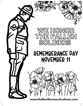 FREE- Remembrance Day| Lest we forget| Coloring pages| Veterans | TPT