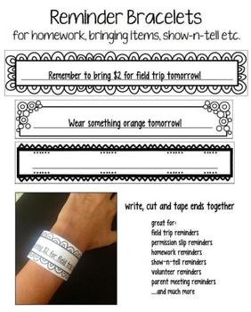 Preview of FREE Reminder Bracelets