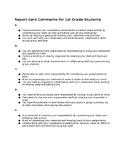 FREE! Report Card Comments for Grades 1-4 (General)- 4 pages