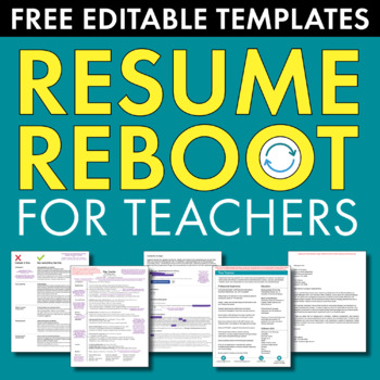 Preview of FREE Resume Reboot, Resume + Cover Letter Editable Templates & Job Advice