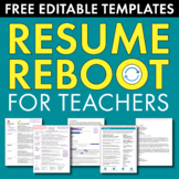 FREE Resume Reboot, Resume + Cover Letter Editable Templat