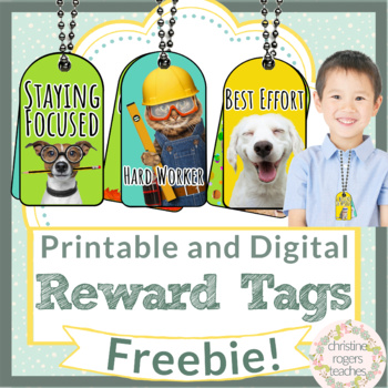 Preview of FREE Reward Tags Printable Digital Stickers Brag on Your Students!