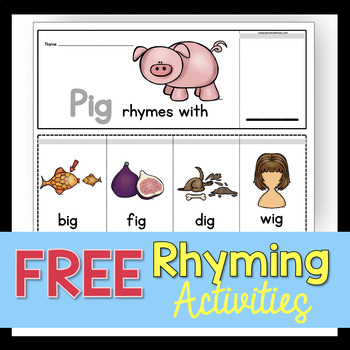 Preview of FREE Rhyming Flip books - Literacy Center - Worksheets