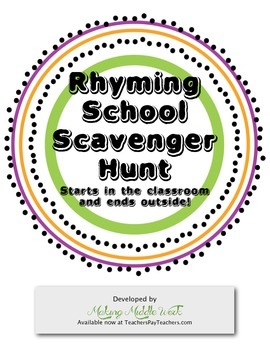 Preview of FREE Rhyming School Scavenger Hunt