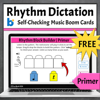 Preview of FREE Elementary Music Rhythm Activities Boom Cards - Primer Set