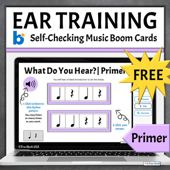 Preview of FREE Rhythm Pattern Identification Ear Training Boom Cards - Primer