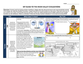 Preview of FREE River Valley Civilizations World History Homework/ Warm-Up Sheet